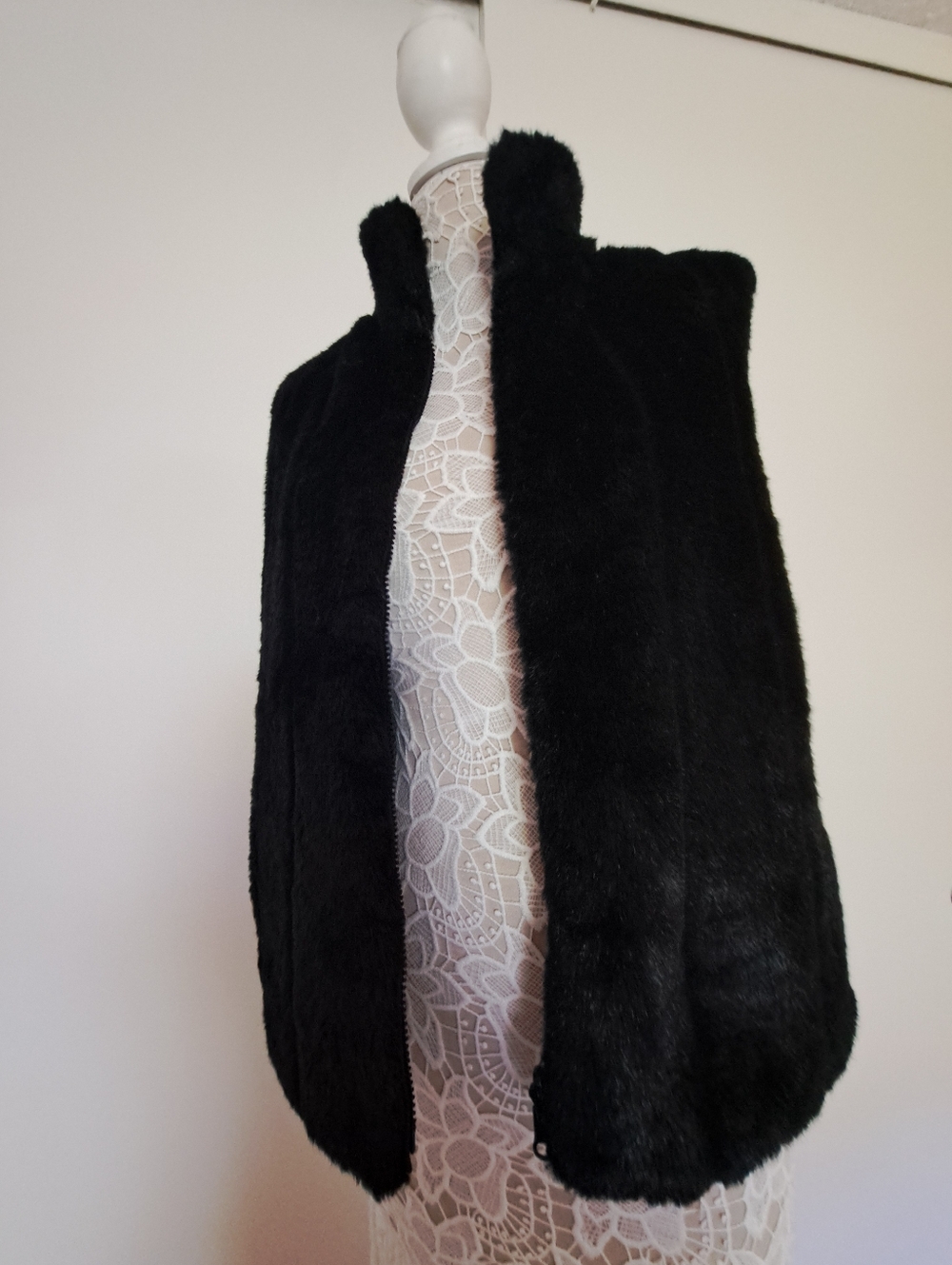 Black Faux Fur Vest - Women Jackets & Coats - Picture 2 of 9